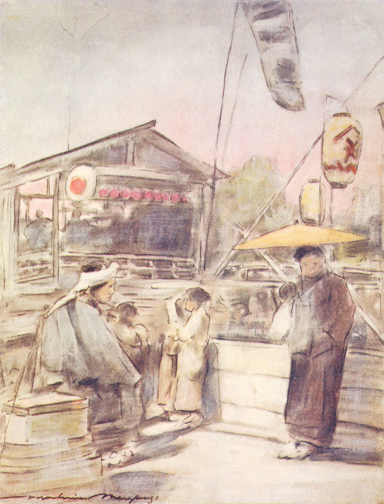 JAPAN. Sundown 1904 old antique vintage print picture